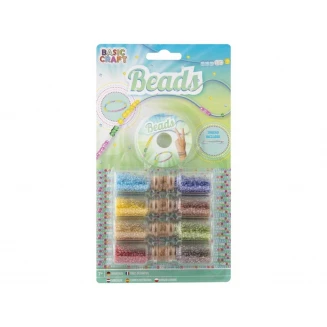 Moxy Basic Craft 8 Βαζάκια με Χάντρες & Κλωστή