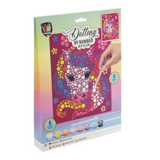 Moxy Dotting by Number 20x25cm με 8 Χρώματα & 4 Εργαλεία Μονόκερος