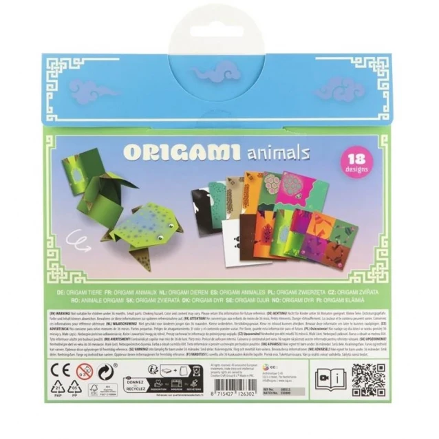Moxy 12 Φύλλα Origami 21x20cm με 18 Σχέδια Ζωάκια