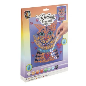 Moxy Dotting by Number 20x25cm με 8 Χρώματα & 4 Εργαλεία Γατάκι