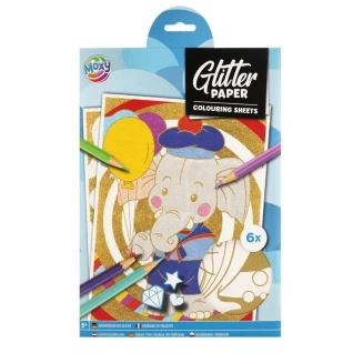 Moxy 6 Προσχεδιασμένα Glitter Χαρτιά A4 Ζωάκια