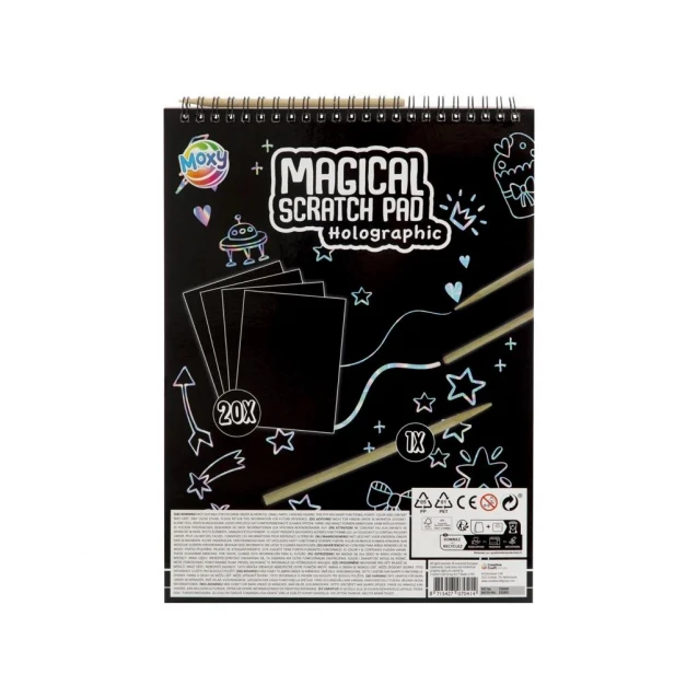 Moxy Σπιράλ Τετράδιο Magical Scratch 20 σελίδες A4 Holographic