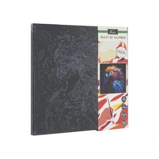 Nassau Ζωγραφική με Νούμερα Μαύρο Τελάρο 30x30cm με 17 Χρώματα & 3 Πινέλα Parrot