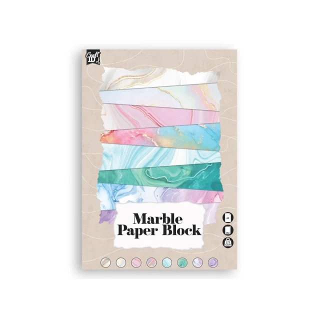 Craft ID Μπλοκ Marble 16Φ Α4, 175gr 8 Σχέδια