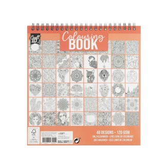 Craft ID Σπιράλ Anti-Stress Colouring Book 48 Σχέδια 21x20cm 120gr Πορτοκαλί