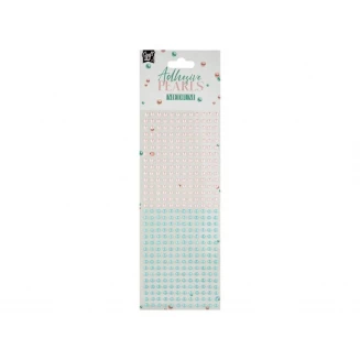 Craft ID 372 Αυτοκόλλητες Πέρλες Ροζ & Τυρκουάζ