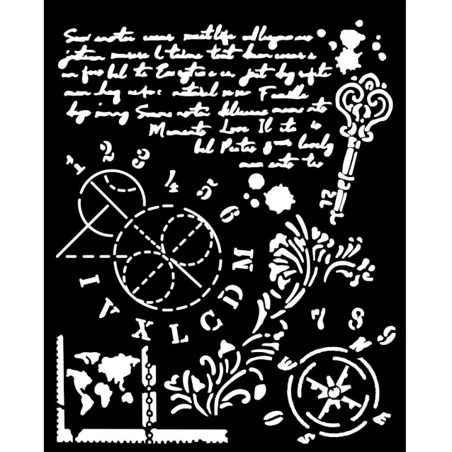 Stamperia Χονδρό Στένσιλ 0,5mm 20x25cm5 Alterego Key, Numbers