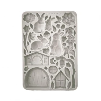 Stamperia Εύκαμπτα Καλούπια Σιλικόνης A5 Rabbit and Flowers