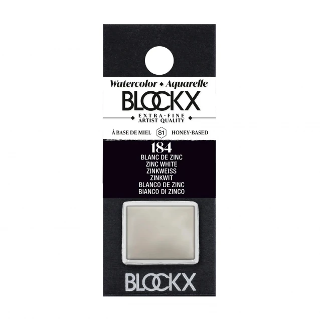 Blockx Extra Fine Half Pan Ακουαρέλας 184 Zinc White Series 1