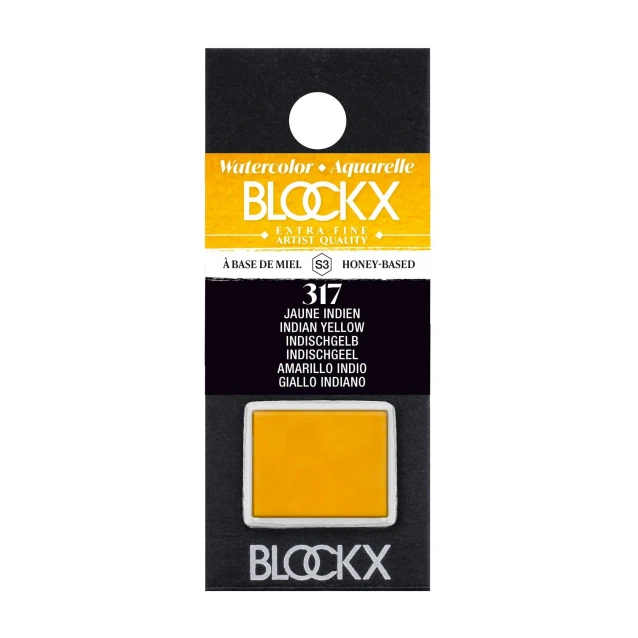 Blockx Extra Fine Half Pan Ακουαρέλας 317 Indian Yellow Series 3
