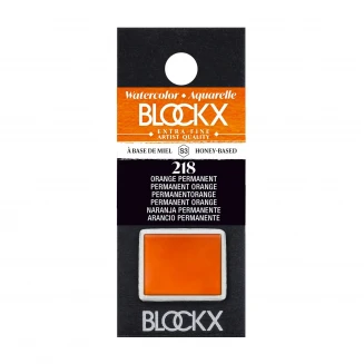Blockx Extra Fine Half Pan Ακουαρέλας 218 Permanent Orange Series 3