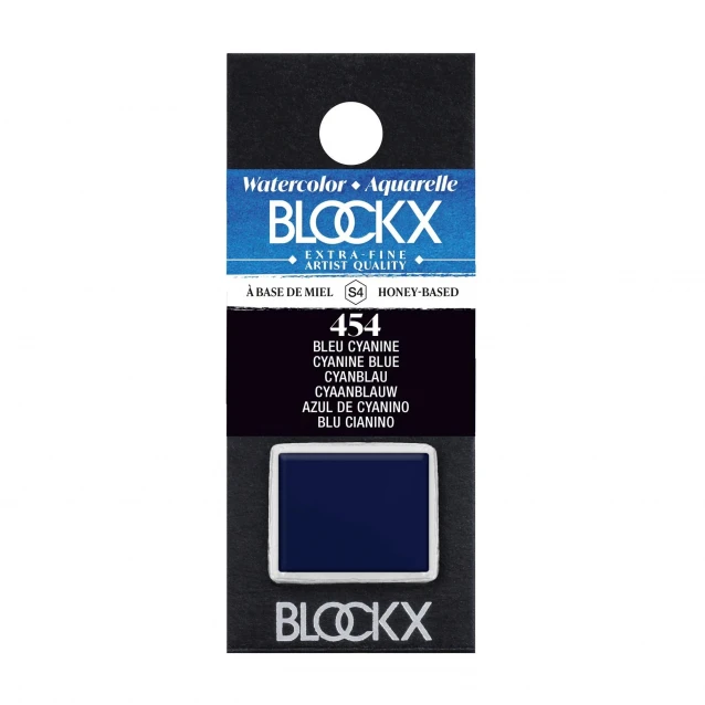 Blockx Extra Fine Half Pan Ακουαρέλας 454 Cyanine Blue Series 4