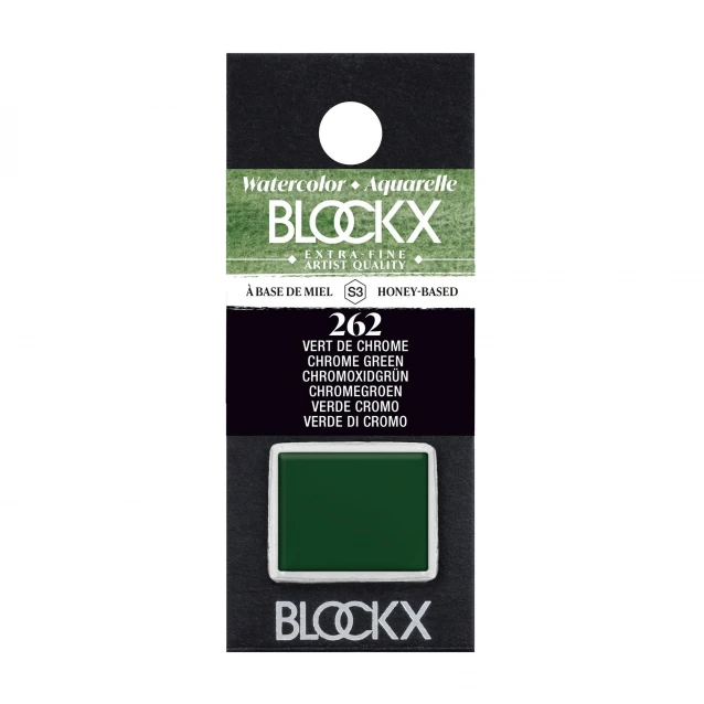 Blockx Extra Fine Half Pan Ακουαρέλας 262 Chrome Green Series 3