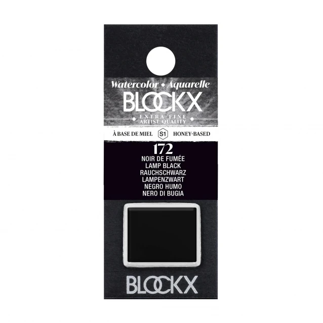 Blockx Extra Fine Half Pan Ακουαρέλας 172 Lamp Black Series 1