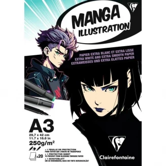 Clairefontaine Μπλοκ Manga 10Φ Illustration A3 (29,7x42cm) 250gr