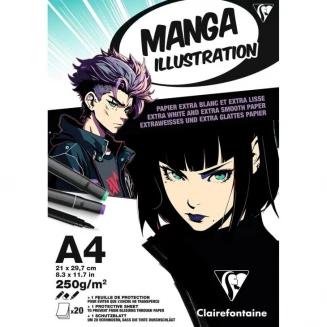 Clairefontaine Μπλοκ Manga 10Φ Illustration A4 (21x29,7cm) 250gr