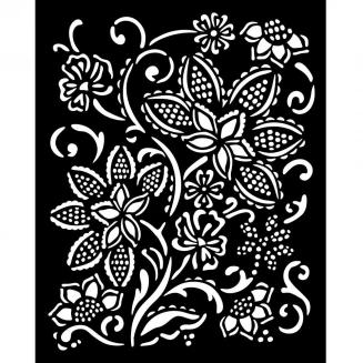 Stamperia Χονδρό Στένσιλ 0,5mm 20x25cm Timeless Batik Flowers