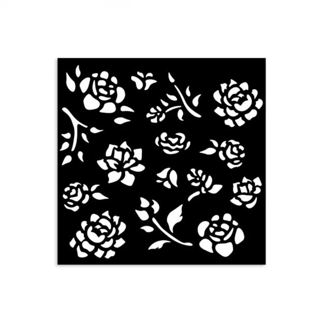 Stamperia Χονδρό Στένσιλ 0,5mm 12X12cm Timeless Buds Pattern