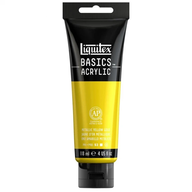 Liquitex Basics 118ml Acrylic 343 Metallic Yellow Gold Series 2