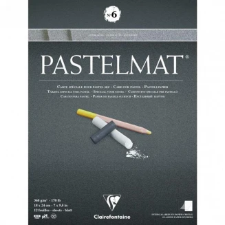 Clairefontaine Μπλοκ Pastelmat Nο.6 Κολλητό 12 Anthracite Φύλλα 18x24cm 360gr