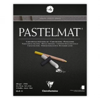 Clairefontaine Μπλοκ Pastelmat Nο.6 Κολλητό 12 Anthracite Φύλλα 24x32cm 360gr