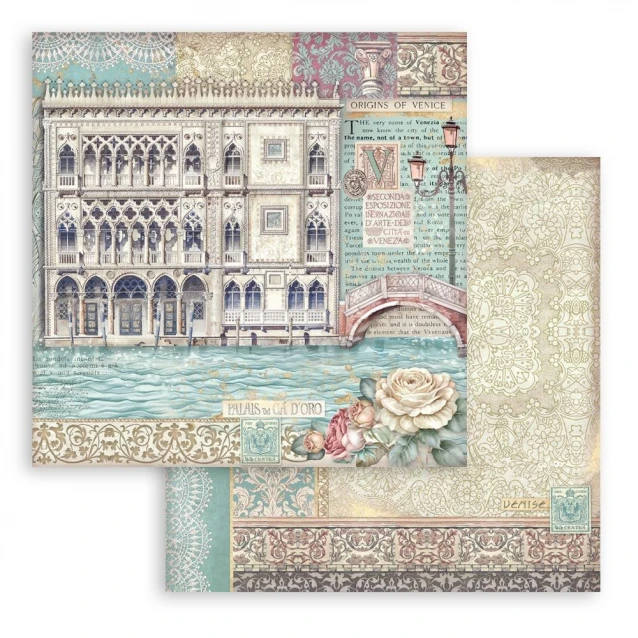 Stamperia Χαρτί Scrapbooking 30,5X30,5cm Διπλής Όψης Venice City of Art Palace Museum