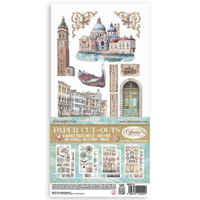 Stamperia Σχέδια Από Χαρτόνι Διπλής Όψης 15 X 30,5cm Venice City of Art