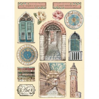 Stamperia Έγχρωμα Ξύλινα Διακοσμητικά A5 (14,8Χ21cm) Venice City of Art