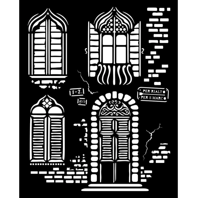Stamperia Χονδρό Στένσιλ 0,5mm 20x25cm Venice City of Art Windows