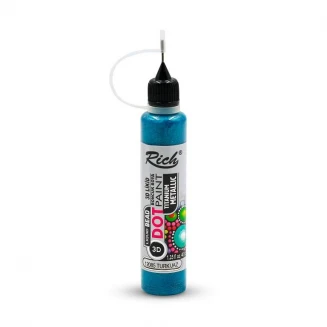 Rich 40ml 3D Dot Paint Metallic Turquoise