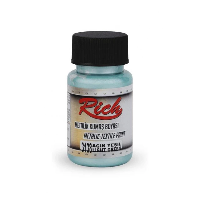 Rich 50ml Μεταλλικό Χρώμα Υφάσματος Light Green