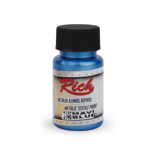 Rich 50ml Μεταλλικό Χρώμα Υφάσματος Blue