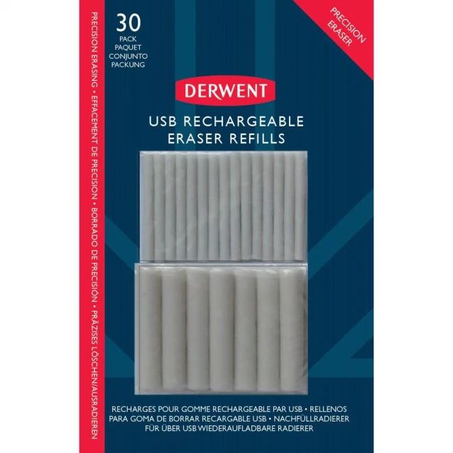 Derwent 30 Ανταλλακτικές Γόμες Ακριβείας Επαναφορτιζόμενης Γόμας USB