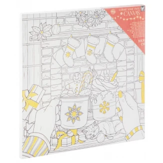Craft ID Προσχεδιασμένο Τελάρο 30x30cm με 6 Μαρκαδόρους Στολισμένο Τζάκι