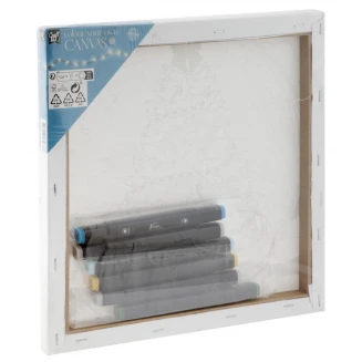 Craft ID Προσχεδιασμένο Τελάρο 30x30cm με 6 Μαρκαδόρους Χιονόμπαλα
