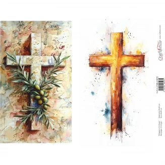 Craftistico Ριζόχαρτο Decoupage 30x40cm Σταυρός