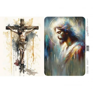 Craftistico Ριζόχαρτο Decoupage 30x40cm Ιησούς Χριστός Εσταυρωμένος III