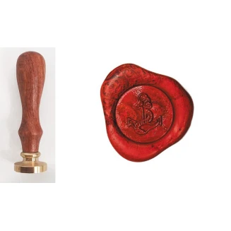 Ορειχάλκινη Σφραγίδα Φ 2,5cm Άγκυρα με Χερούλι