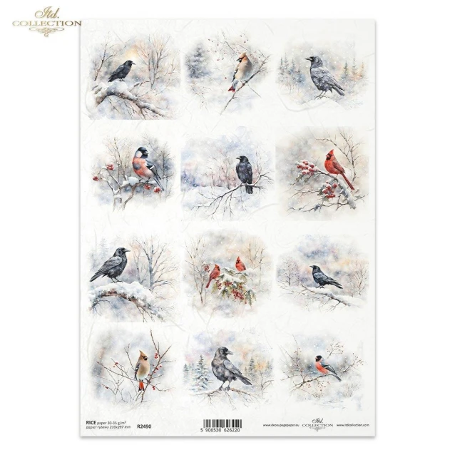 Itd. Collection Ριζόχαρτο Decoupage A4 (21x29,7cm) Birds in Snow