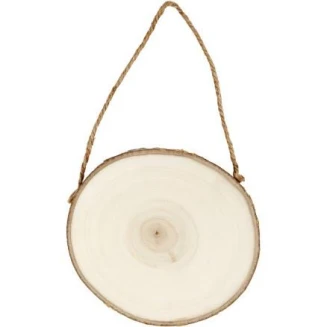 Ξύλινος Κορμός Στρογγυλός Φ12-14cm x 1,5cm με Κορδόνι