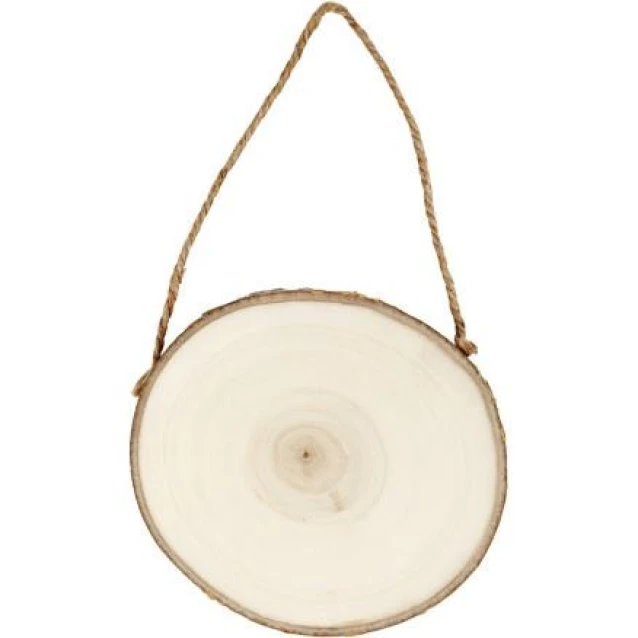 Ξύλινος Κορμός Στρογγυλός Φ12-14cm x 1,5cm με Κορδόνι