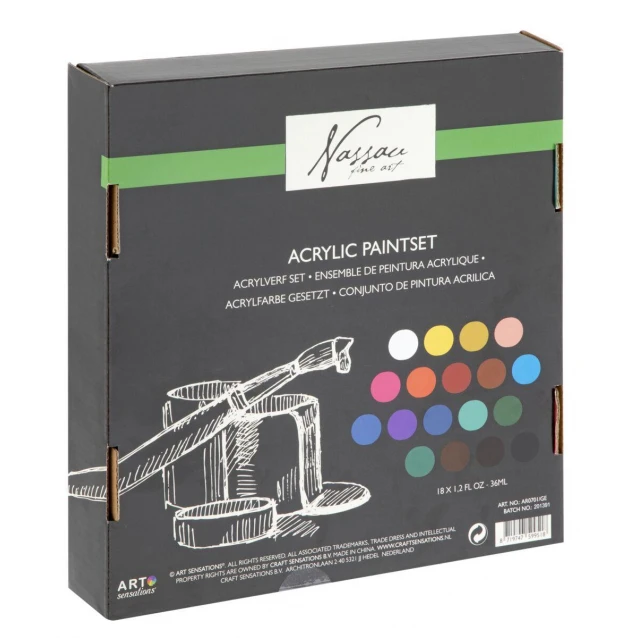 Nassau Σετ Ακρυλικών Χρωμάτων 18x36ml