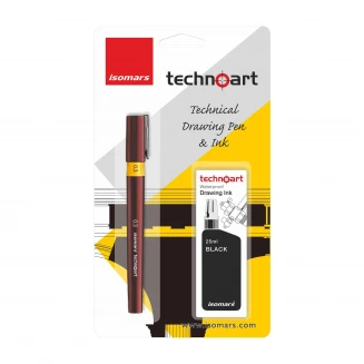 Isomars Technoart Σετ Ραπιδογράφος 0,2 & Μελάνι 25ml