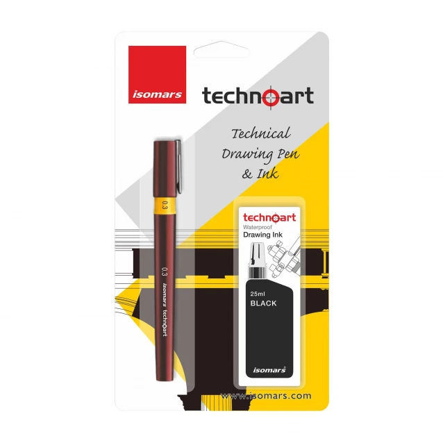 Isomars Technoart Σετ Ραπιδογράφος 0,2 & Μελάνι 25ml