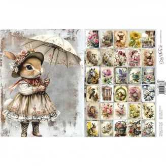 Craftistico Ριζόχαρτο Decoupage 30x40cm Λαγουδίνα Πασχαλινά Μοτίβα