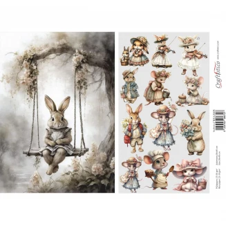 Craftistico Ριζόχαρτο Decoupage 30x40cm Λαγουδάκια