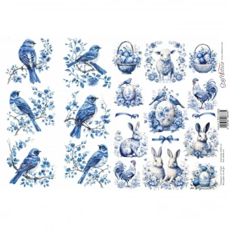 Craftistico Ριζόχαρτο Decoupage 30x40cm Πασχαλινά Αυγά Πουλιά