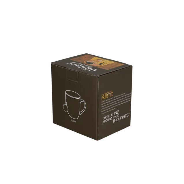Πορσελάνινη Κούπα 400ml με Καπάκι & Φίλτρο Τσαγιού Tag The Kiss Gustav Klimt