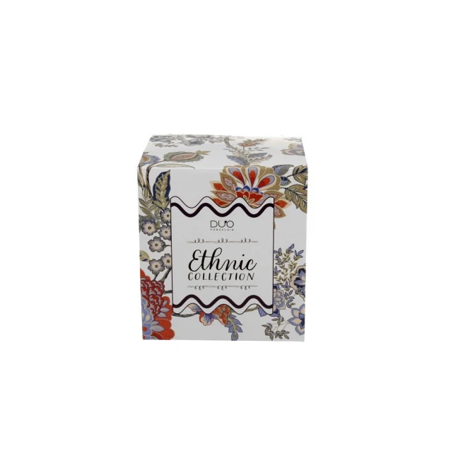 Πορσελάνινη Κούπα Ethnic 360ml με Καπάκι & Φίλτρο Τσαγιού Sahat White