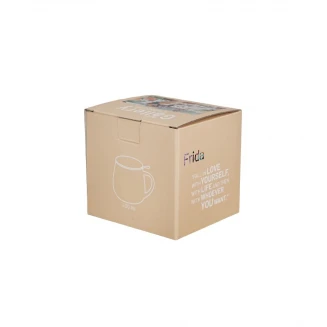 Πορσελάνινη Κούπα Barrel 430ml με Καπάκι & Φίλτρο Τσαγιού Red Frida